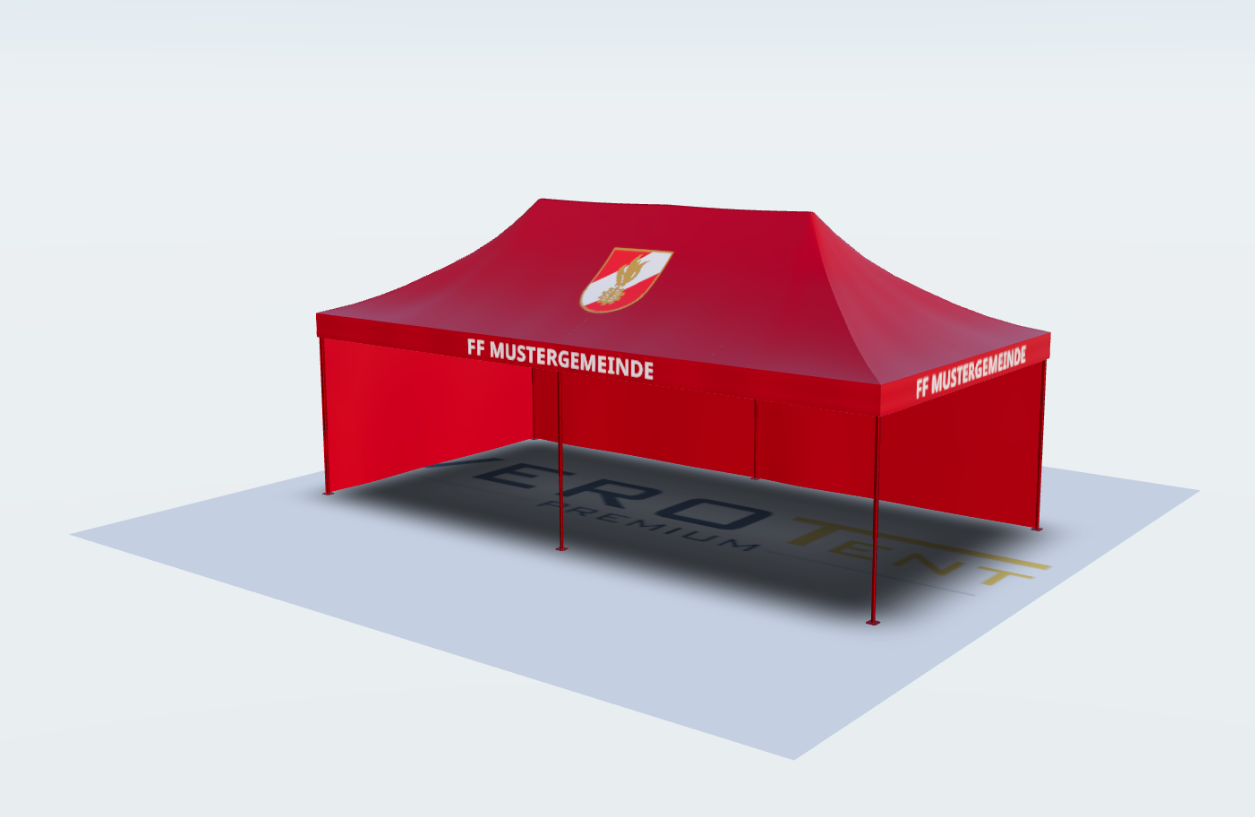 Feuerwehrzelt Zeltentwurf 3D-Konfigurator